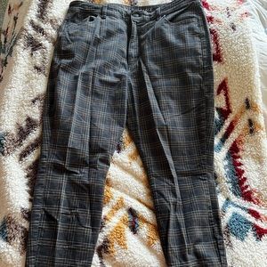 Plaid skinny jeans